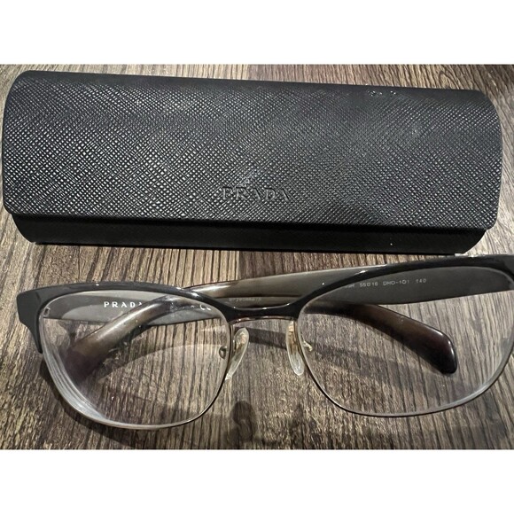 Rare Prada Italy VPR 65R 55 16 DHO-101 140 Cat Eye Eyeglasses w/ Case Frame Only - Picture 1 of 7
